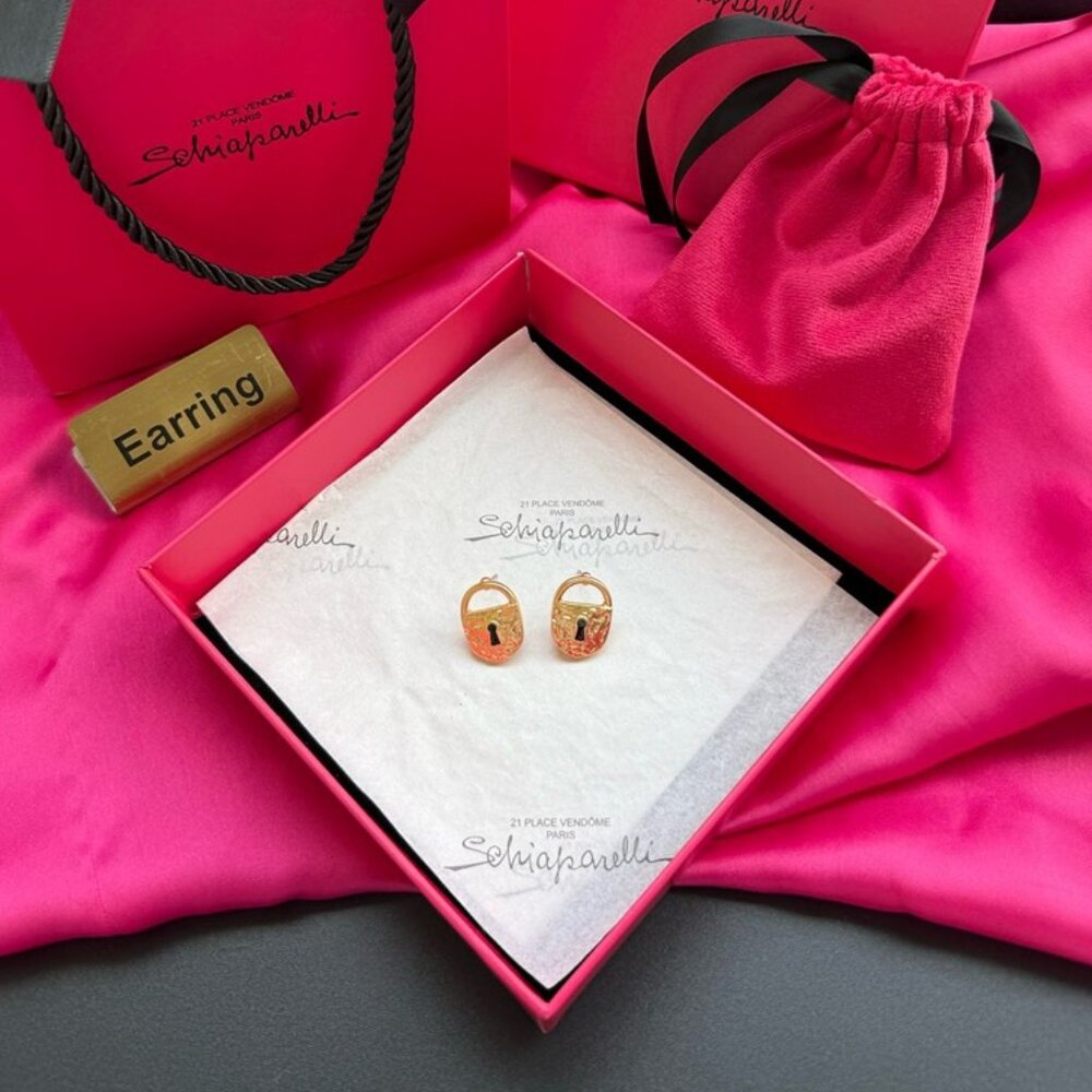 🔒 Schiaparelli Iconic Lock Motif Earrings 🔒